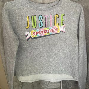 Teen Girl Justice Smarties Gray Sweatshirt-14/16